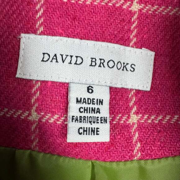 Vintage David Brooks Women's Plaid Wool Blazer Jacket, Size 6 - Picture 5 of 8